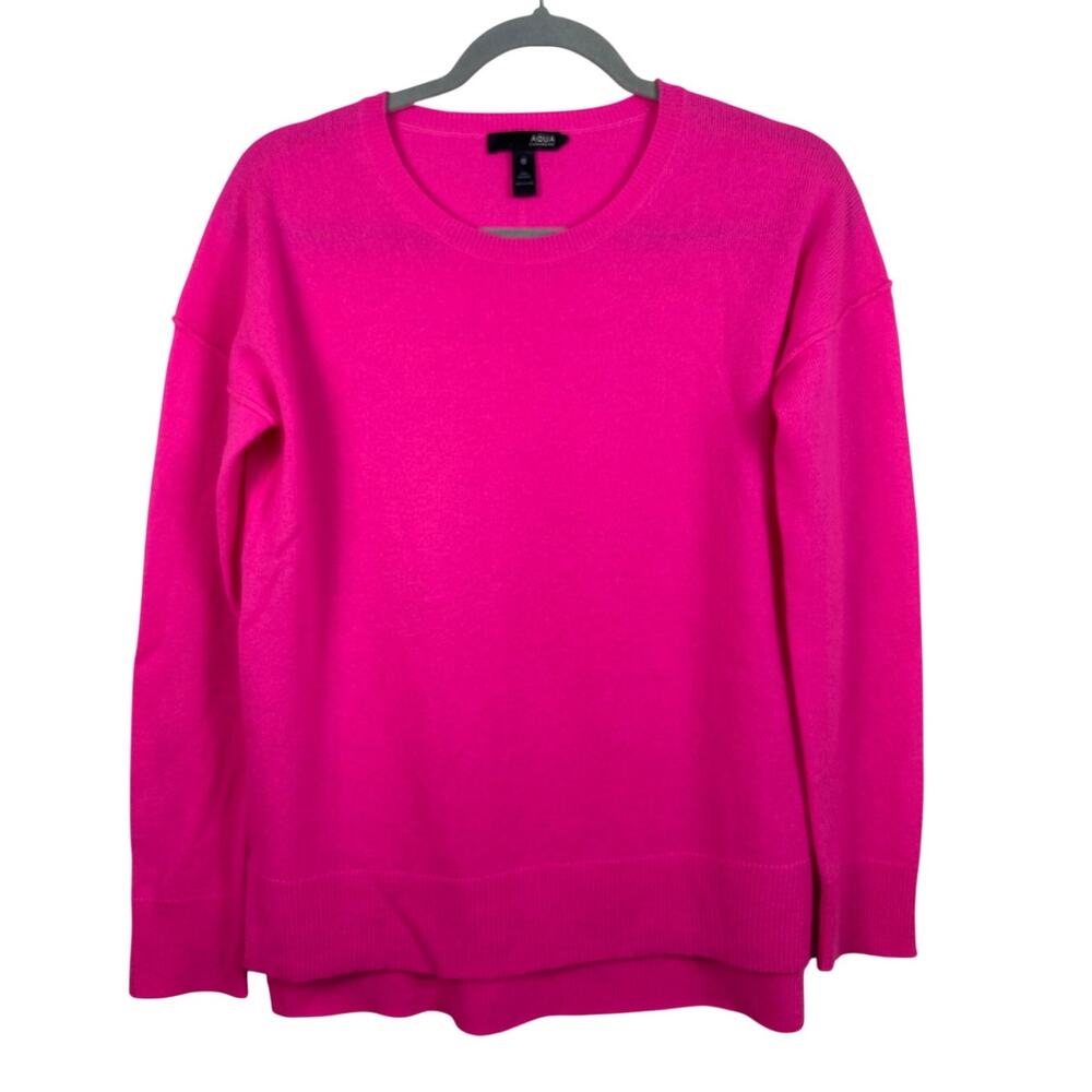 Aqua Cashmere Sweater Women Small Hot Pink Excellent Crewneck Pullover 2220